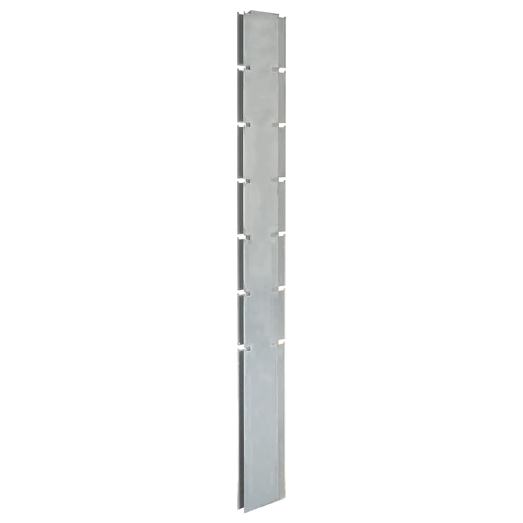 VidaXL Schuttingpalen 20 st 180 cm gegalvaniseerd staal zilverkleurig