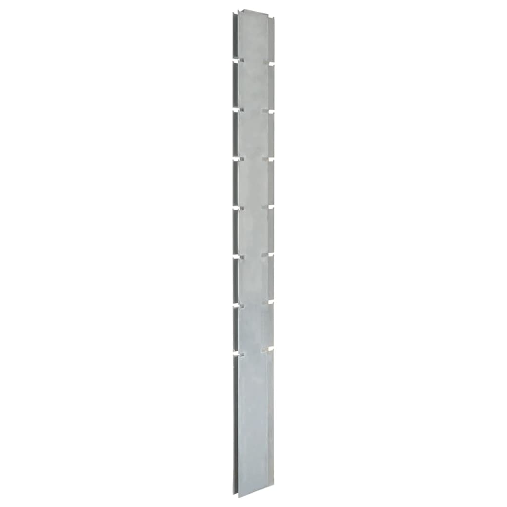 VidaXL Schuttingpalen 20 st 200 cm gegalvaniseerd staal zilverkleurig