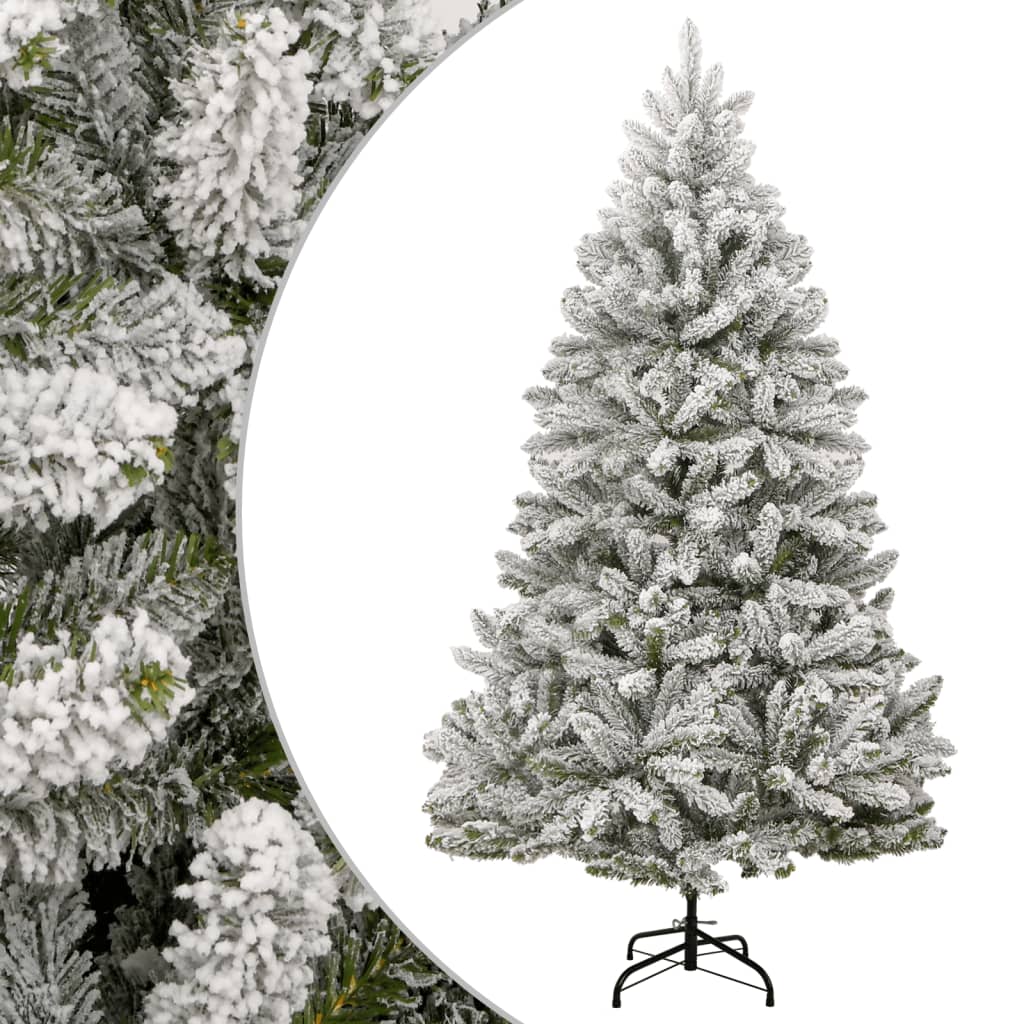 Vidaxl kunstkerstboom met scharnieren en sneeuw 210 cm