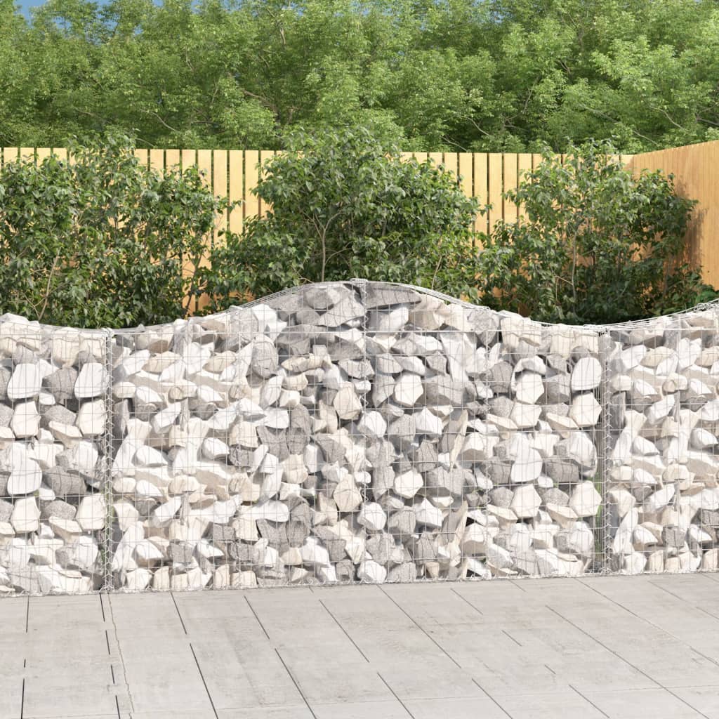 VidaXL Schanskorven 3 st gewelfd 200x30x100 120 cm ijzer
