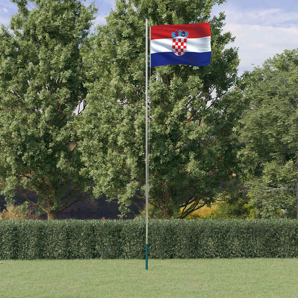 Vidaxl vlag met vlaggenmast kroatië 6,08 m aluminium