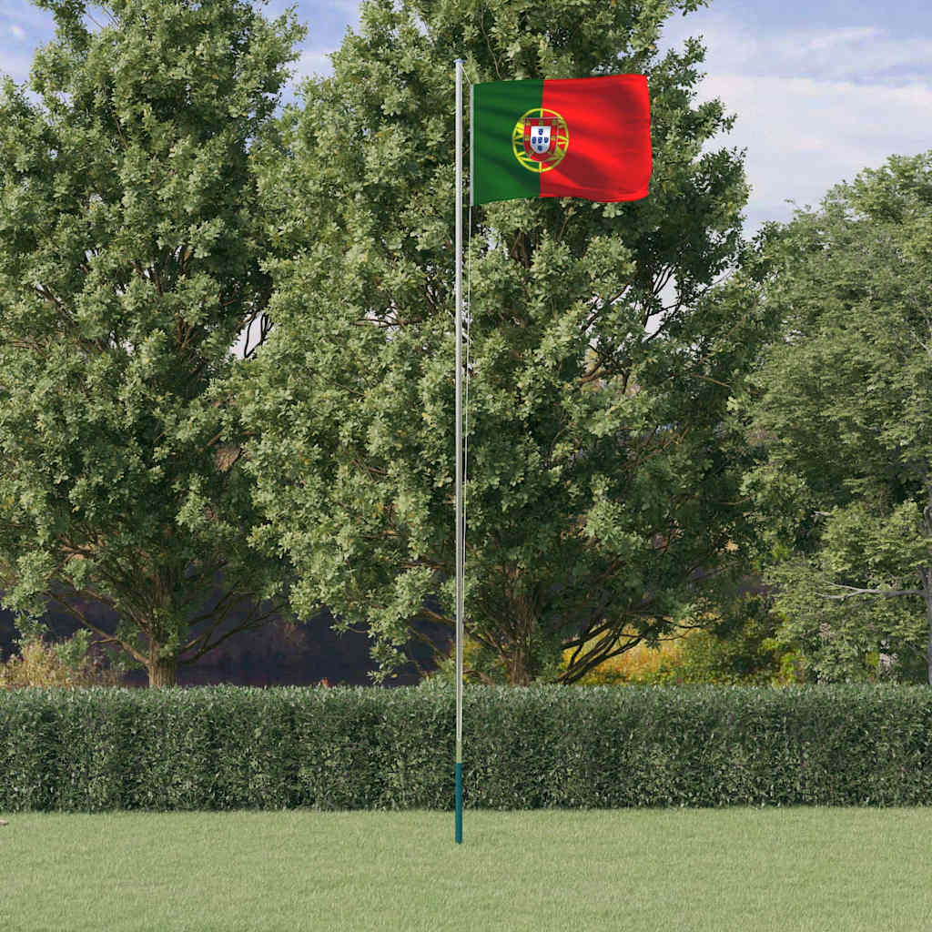Vidaxl vlag met vlaggenmast portugal 6,08 m aluminium