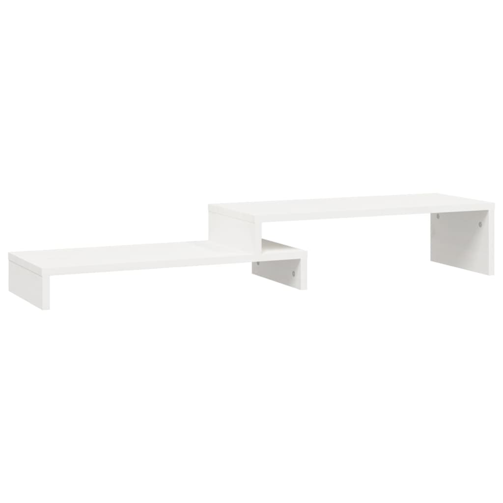 Vidaxl monitorstandaard (52-101)x22x14 cm massief grenenhout wit