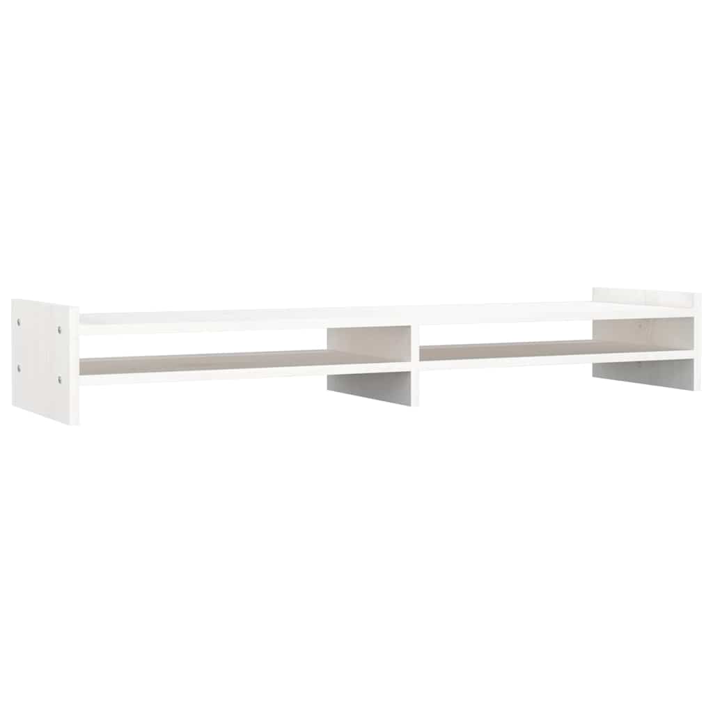 Vidaxl monitorstandaard 100x27x15 cm massief grenenhout wit