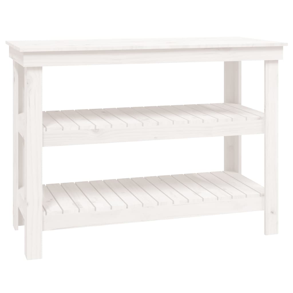 Vidaxl werkbank 110,5x50x80 cm massief grenenhout wit