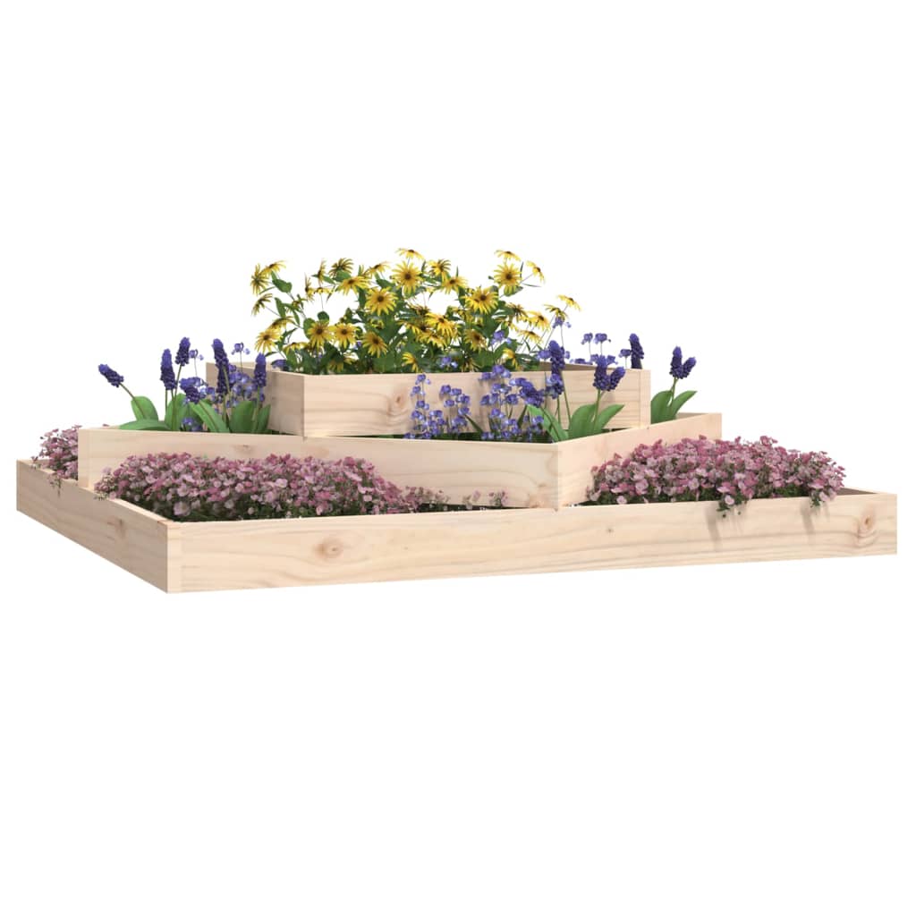 Vidaxl plantenbak 112x112x27 cm massief grenenhout