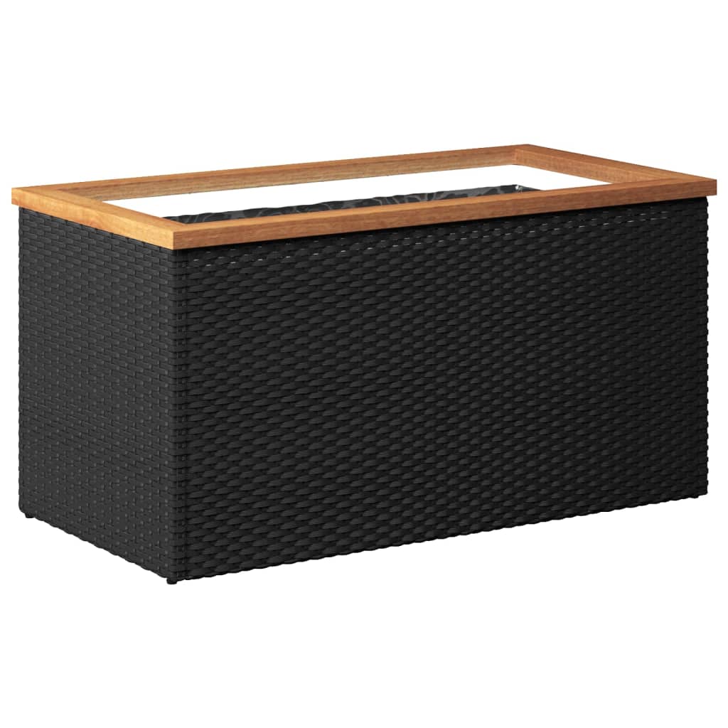 Vidaxl plantenbak 80x40x40 cm poly rattan zwart
