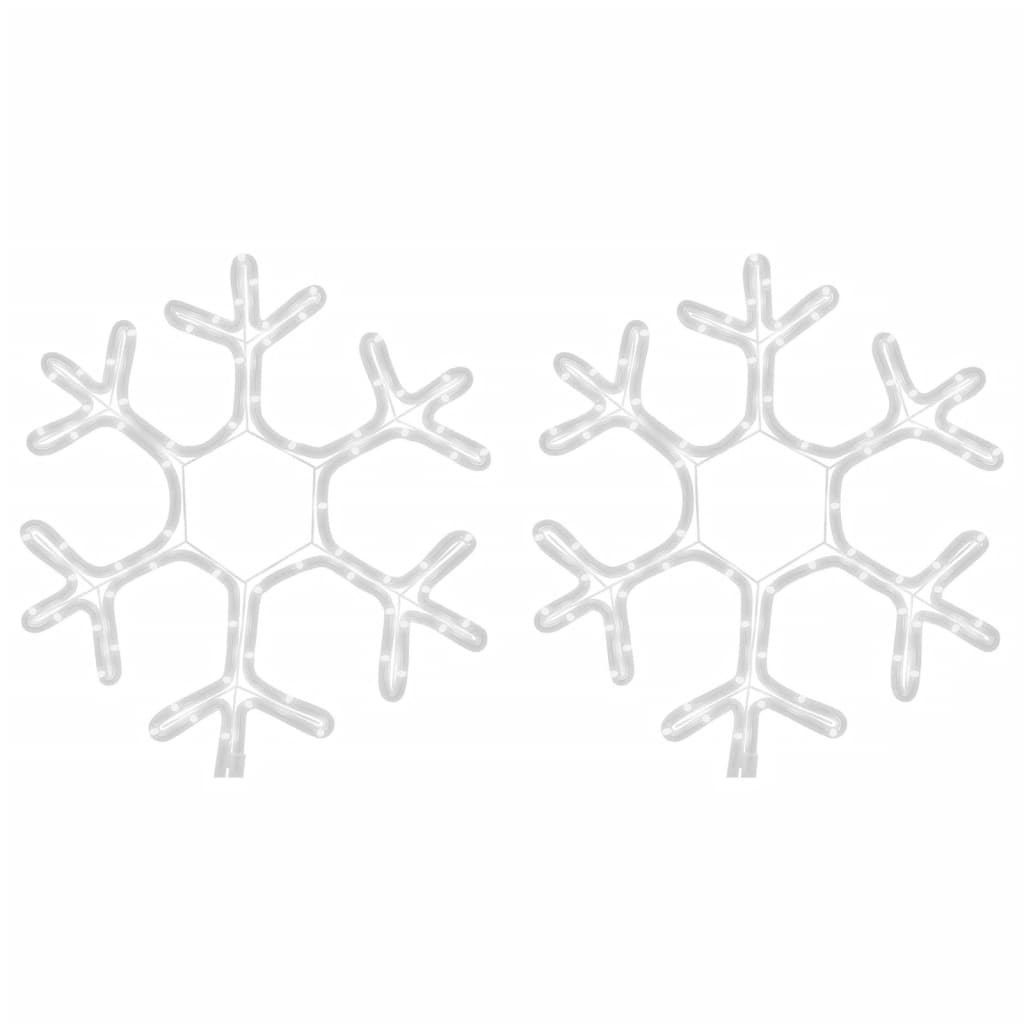Vidaxl kerstfiguur sneeuwvlok met led's 2 st 38x37 cm warmwit