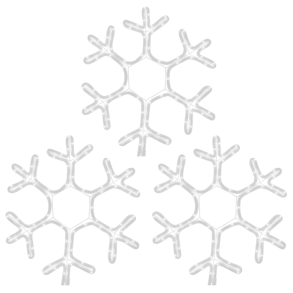 Vidaxl kerstfiguur sneeuwvlok met led's 3 st 38x37 cm warmwit