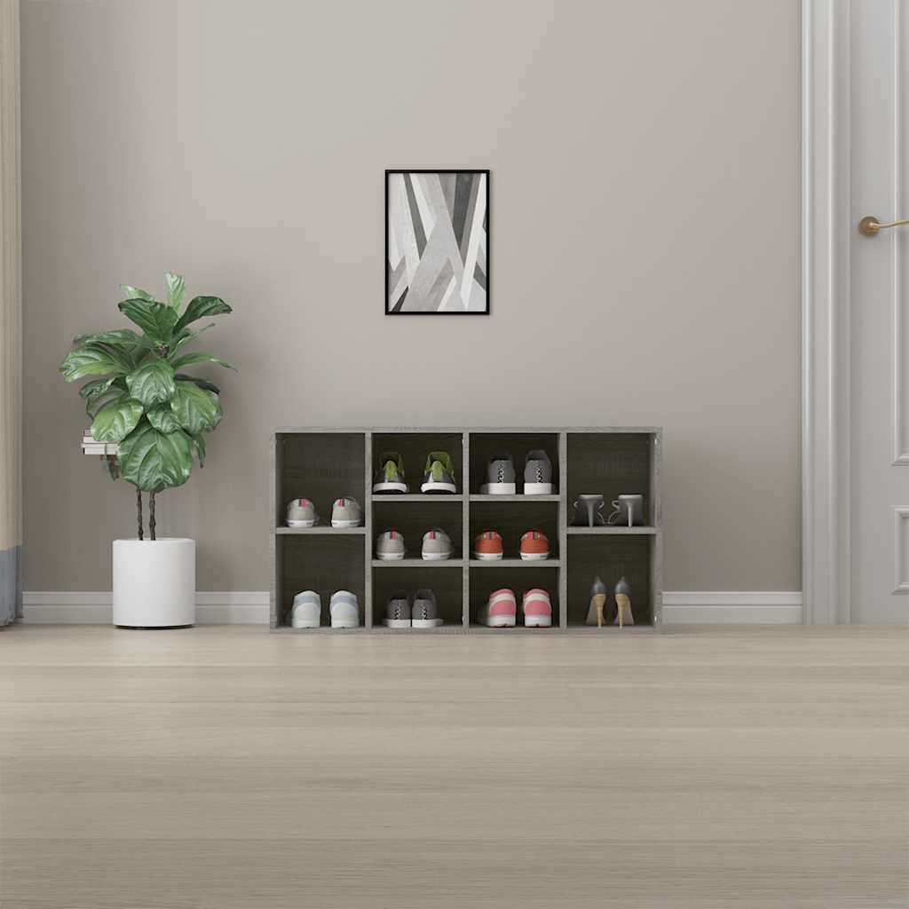 Vidaxl schoenenbank 103x30x55 cm bewerkt hout grijs sonoma eiken