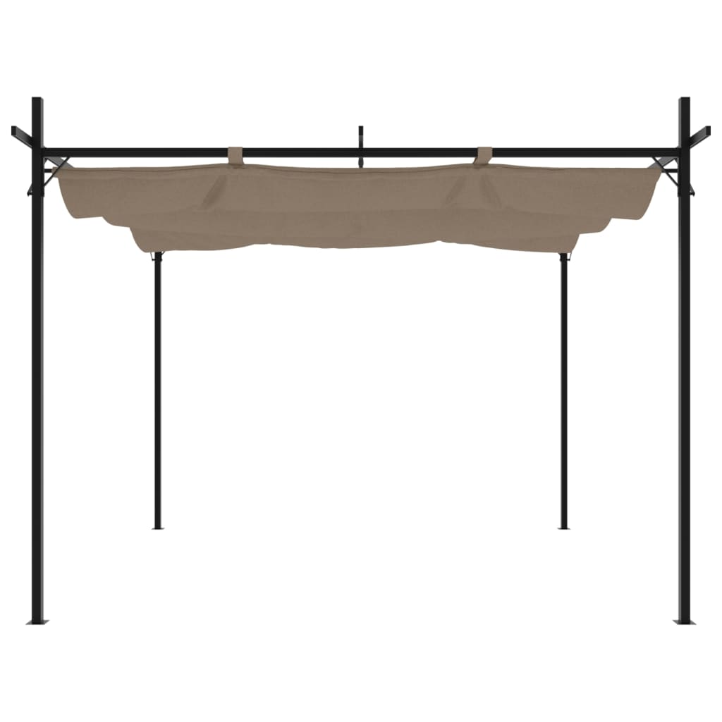 Vidaxl pergola met uitschuifbaar dak 295x292x230 taupe