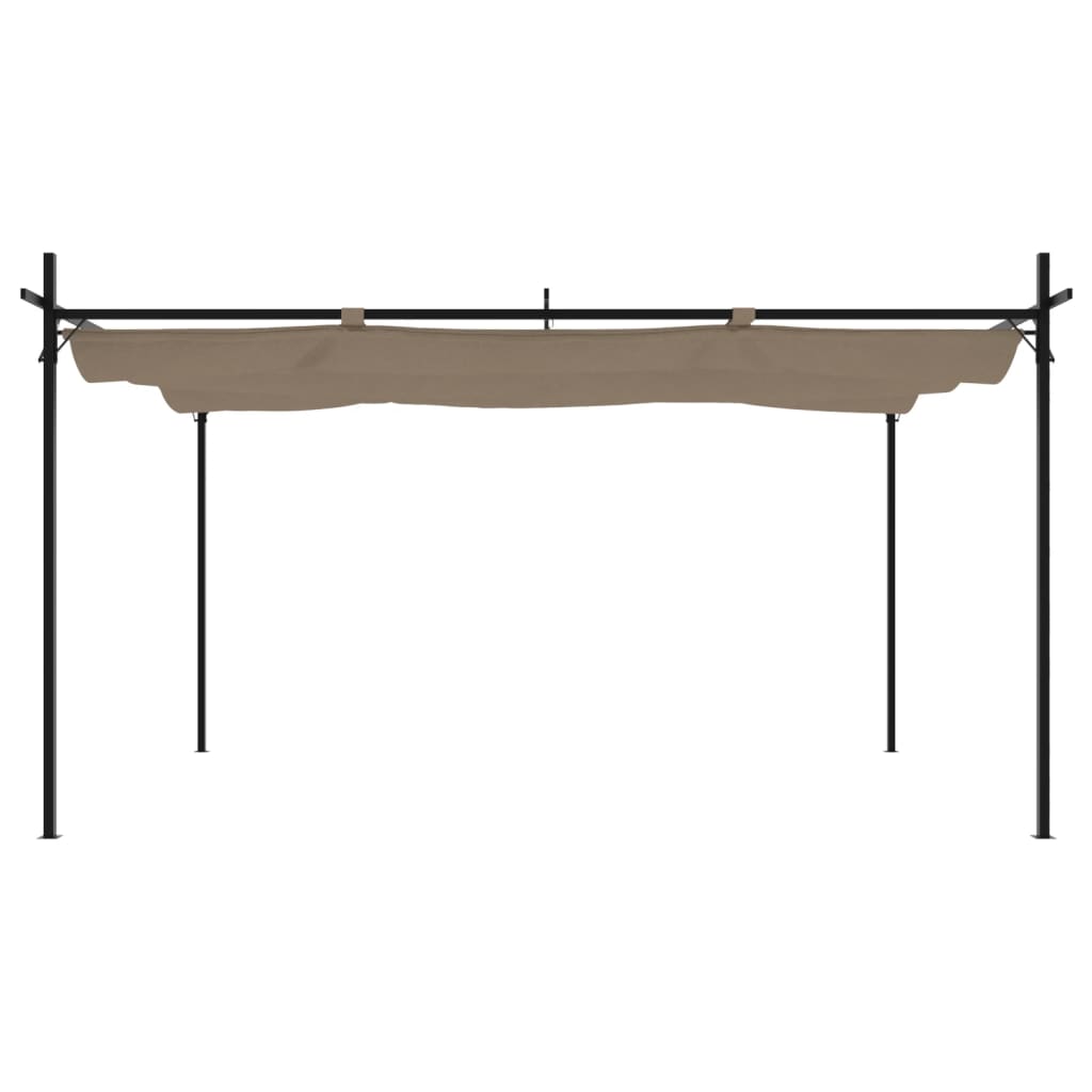 Vidaxl pergola met uitschuifbaar dak 395x292x230 taupe