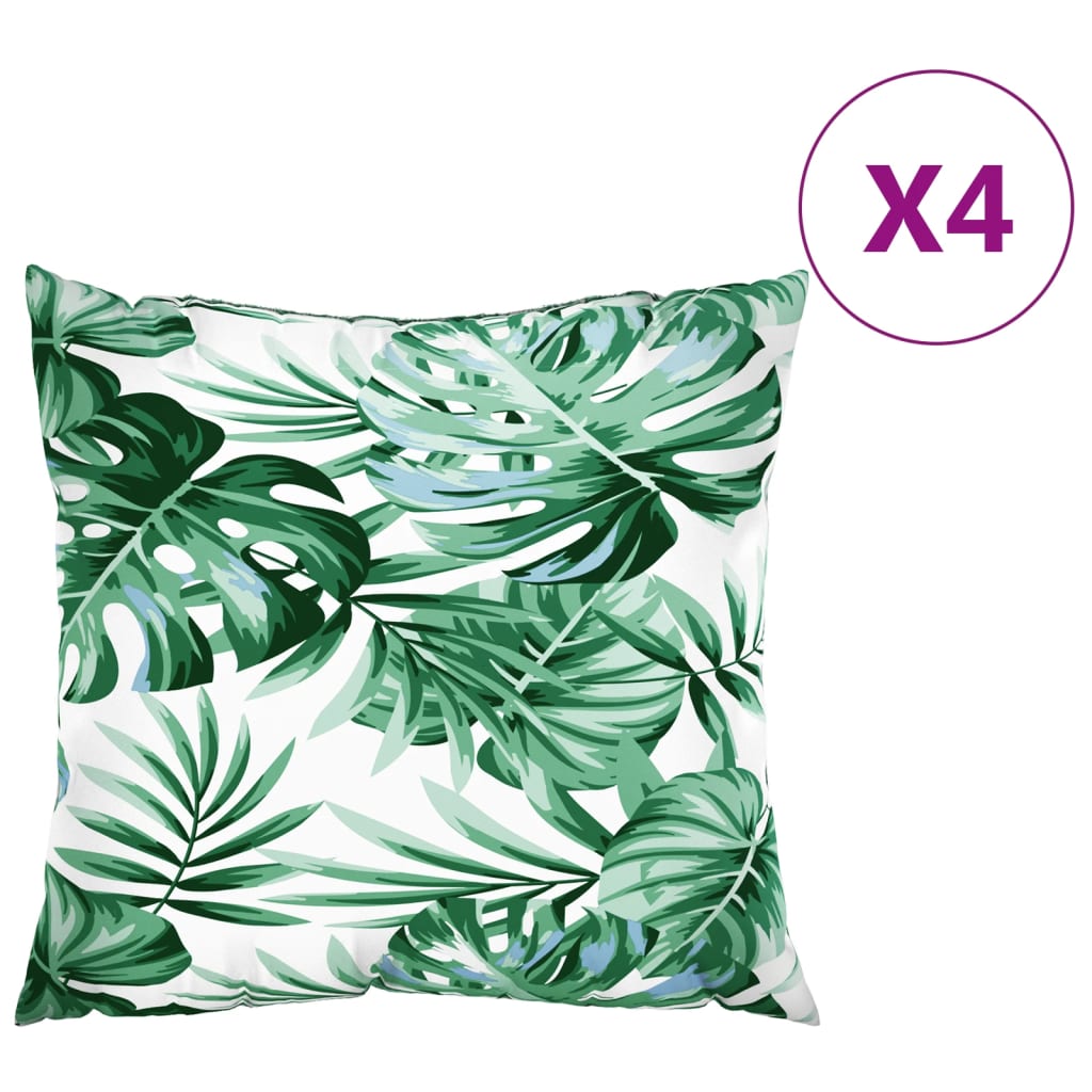 Vidaxl bankkussens 4 st bladpatroon 60x60 cm stof