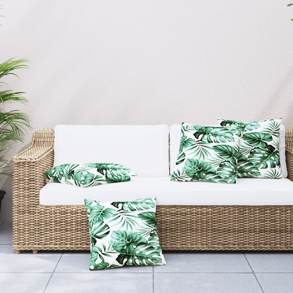 Vidaxl bankkussens 4 st bladpatroon 60x60 cm stof