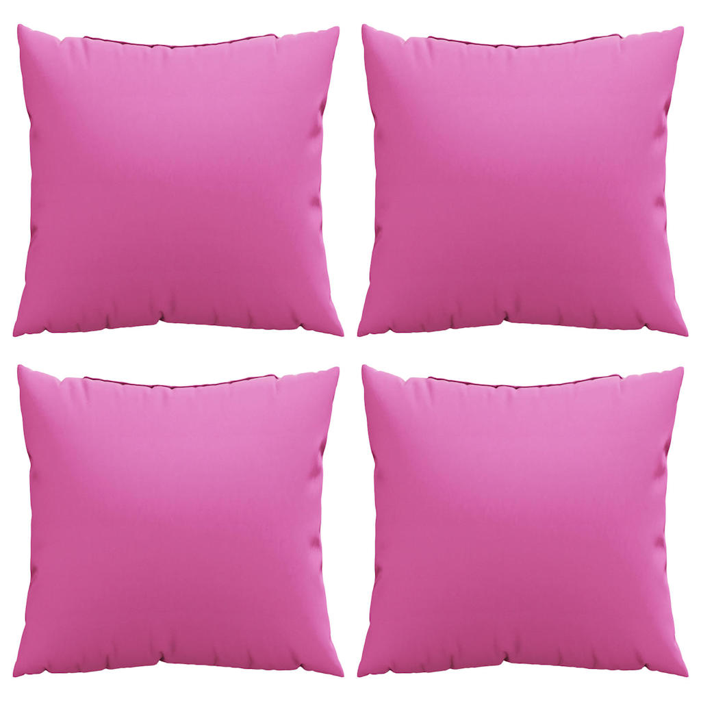 Vidaxl spreidkussens effen 4 pcs roze 60 x 60 cm polyester stof