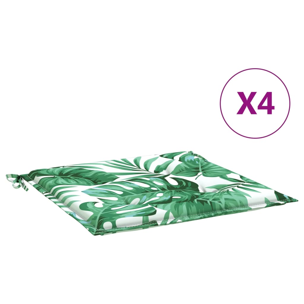 Vidaxl stoelkussens 4 st bladpatroon 40x40x4 cm stof