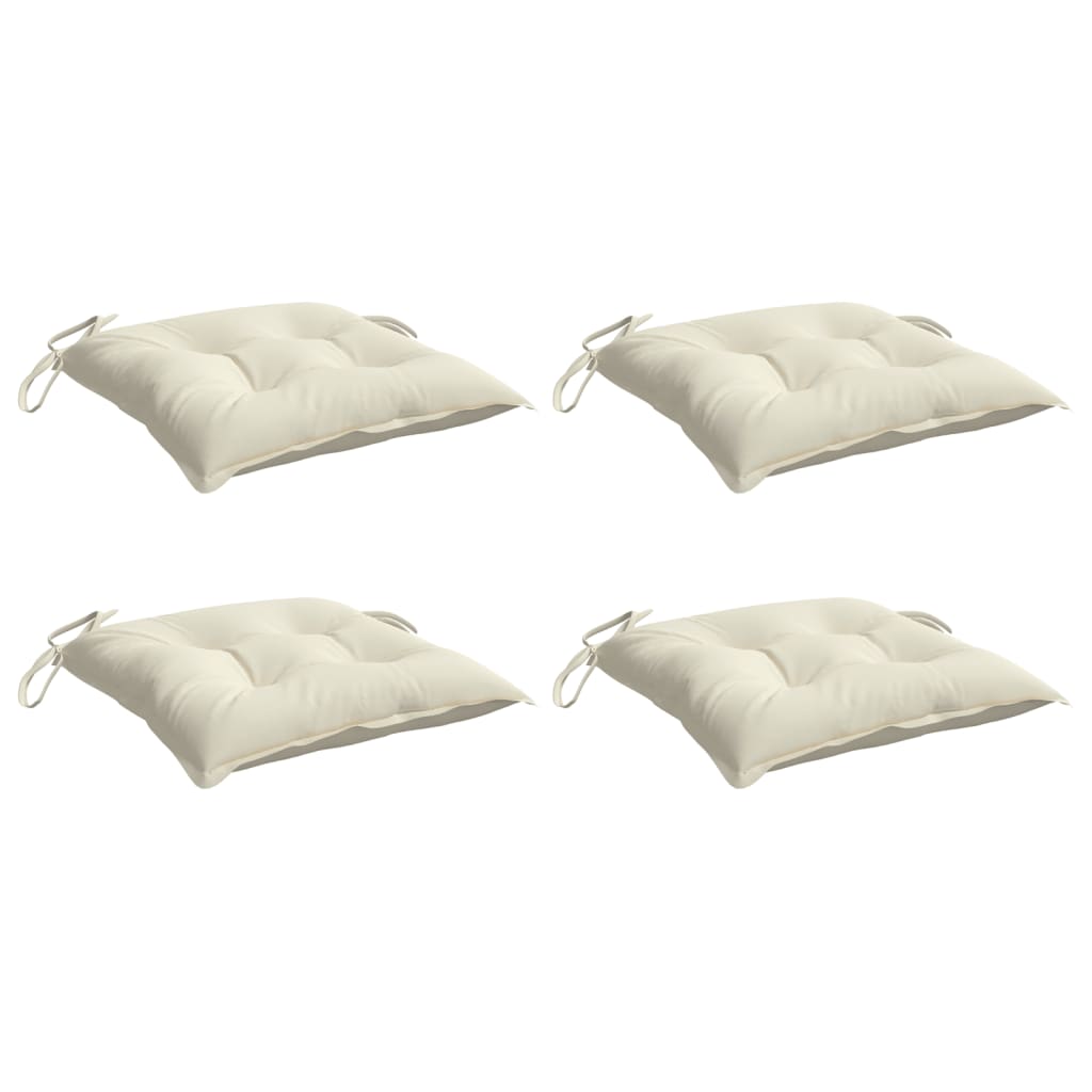 Vidaxl stoelkussens 4 st 40x40x7 cm oxford stof crèmewit