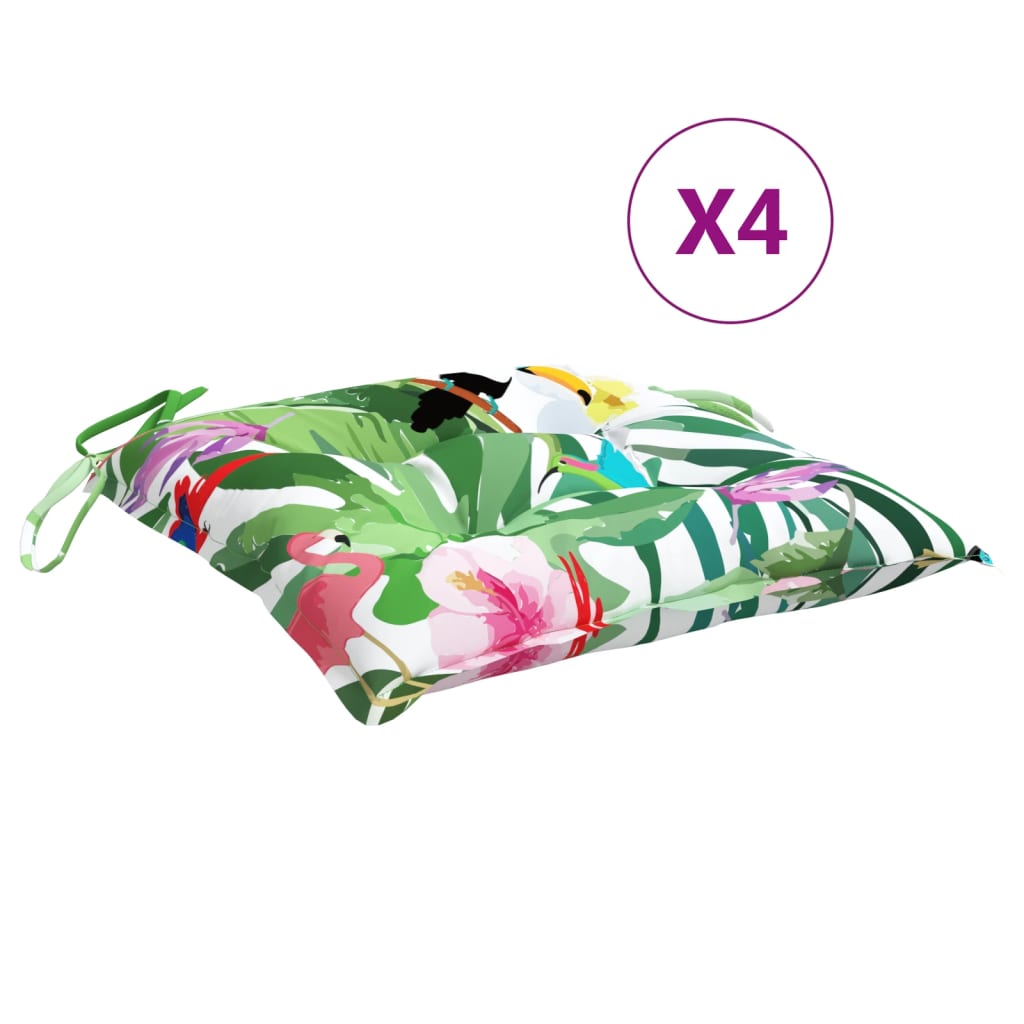 Vidaxl stoelkussens 4 st 40x40x7 cm stof meerkleurig