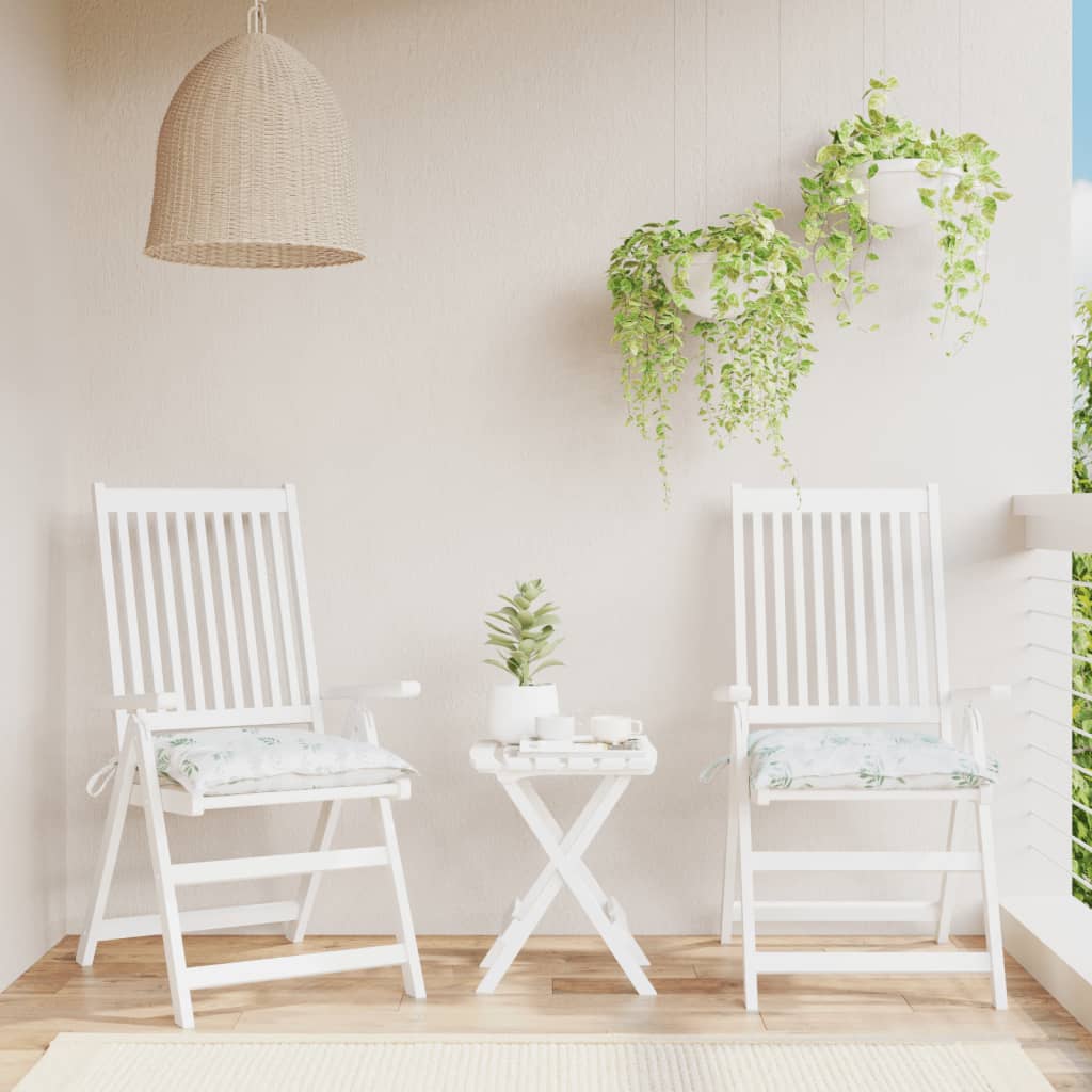 Vidaxl stoelkussens 2 st bladpatroon 40x40x7 cm stof
