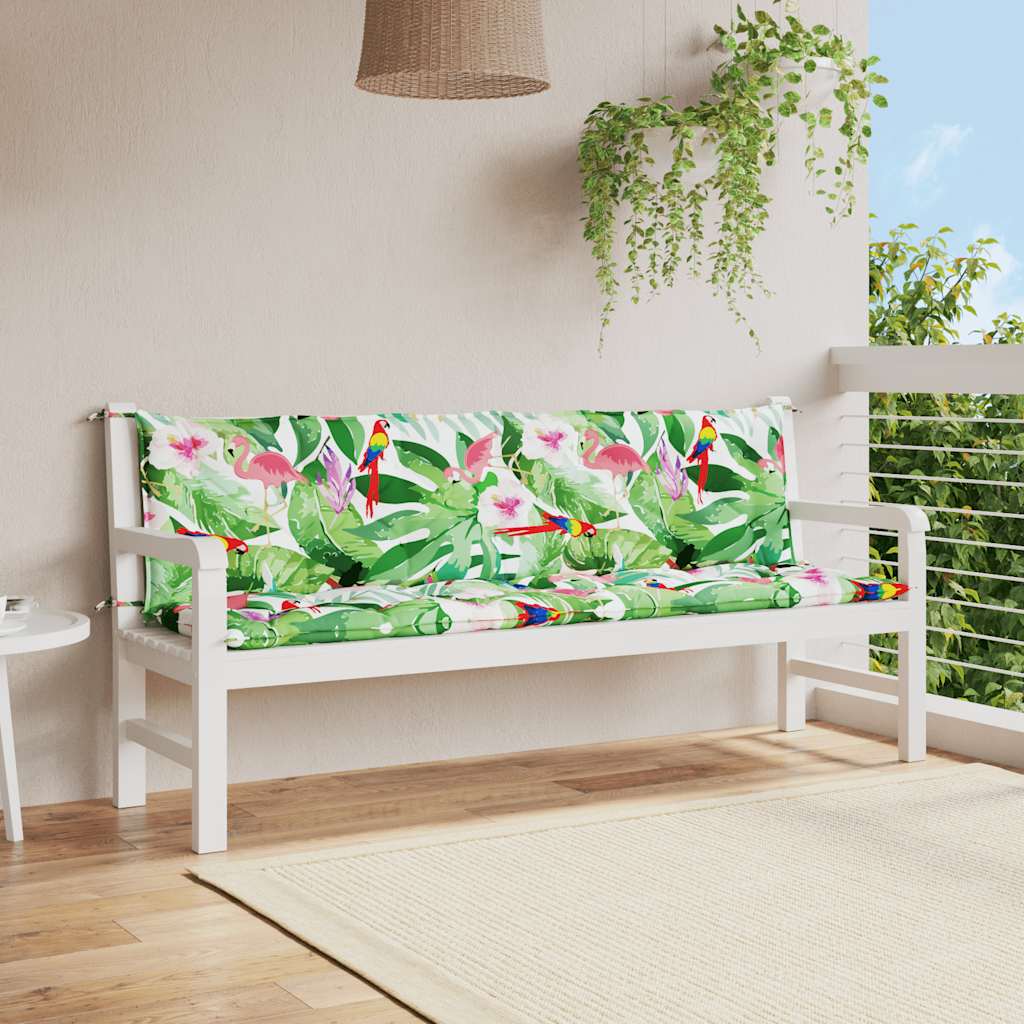 Vidaxl tuinbankkussens 2 st 200x50x7 cm stof meerkleurig
