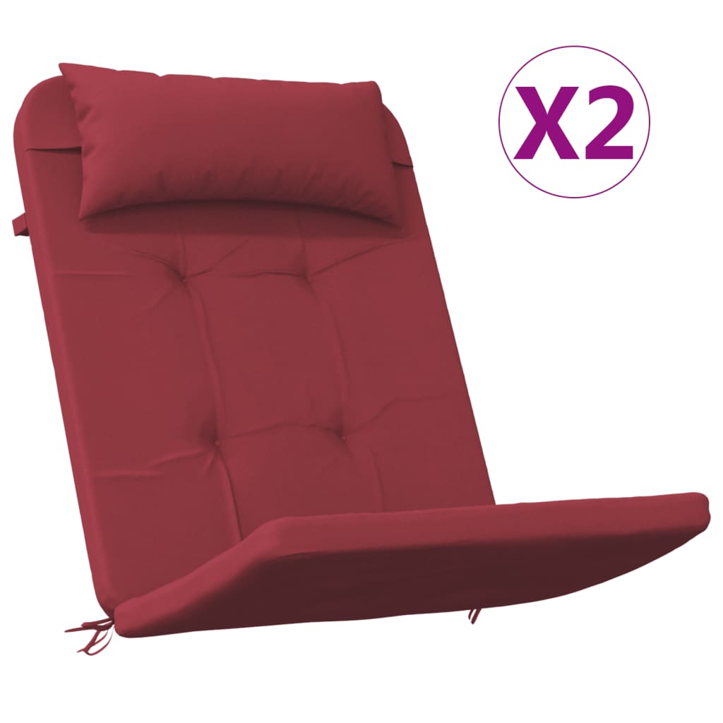 Vidaxl stoelkussens 2 st adirondack oxford stof wijnrood