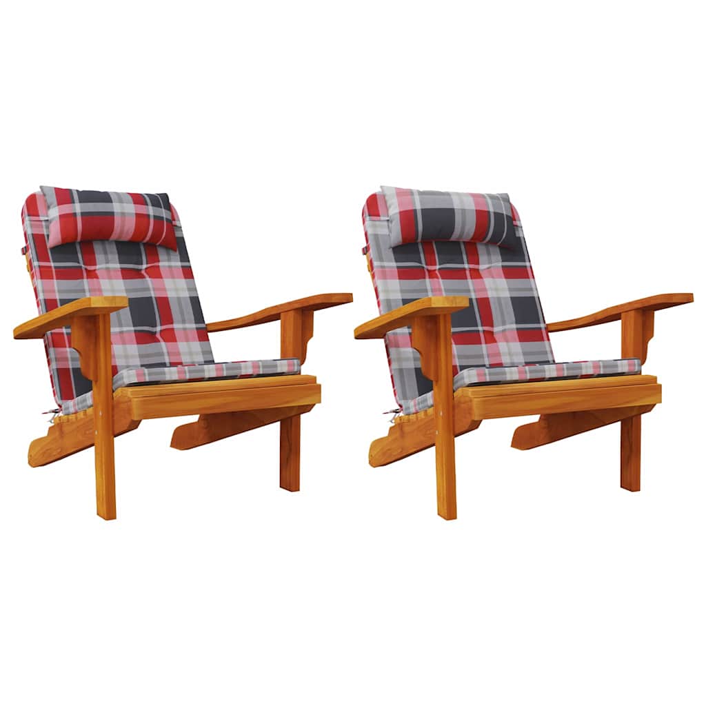 Vidaxl stoelkussens 2 pcs rood ruit 58 x 77 x 4,5 cm oxford stof