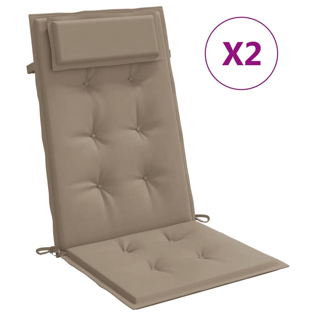 Vidaxl stoelkussens 2 st hoge rug oxford stof taupe