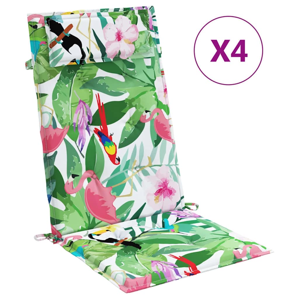 Vidaxl stoelkussens 4 st hoge rug oxford stof meerkleurig