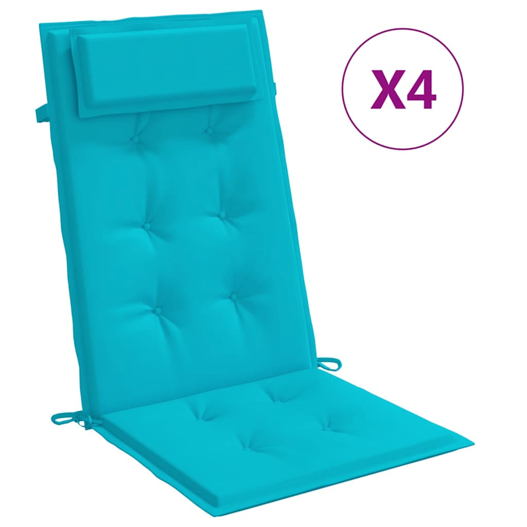 Vidaxl stoelkussens 4 st hoge rug oxford stof turquoise
