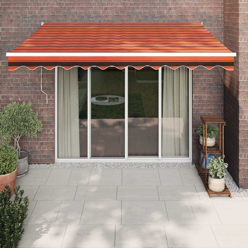 Vidaxl luifel automatisch uitschuifbaar 3,5x2,5 m oranje en bruin