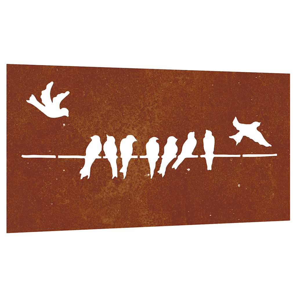 Vidaxl wanddecoratie tuin vogelontwerp 105x55 cm cortenstaal