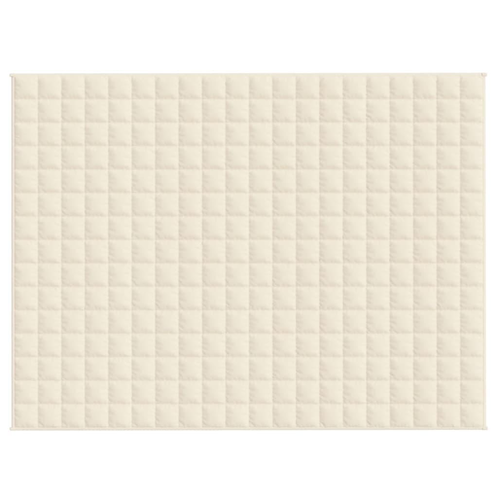 Vidaxl verzwaringsdeken 152x203 cm 11 kg stof lichtcrèmekleurig