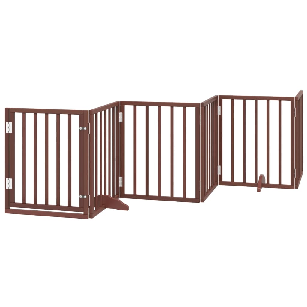 Vidaxl hondenhek inklapbaar 6 panelen 300 cm populierenhout bruin