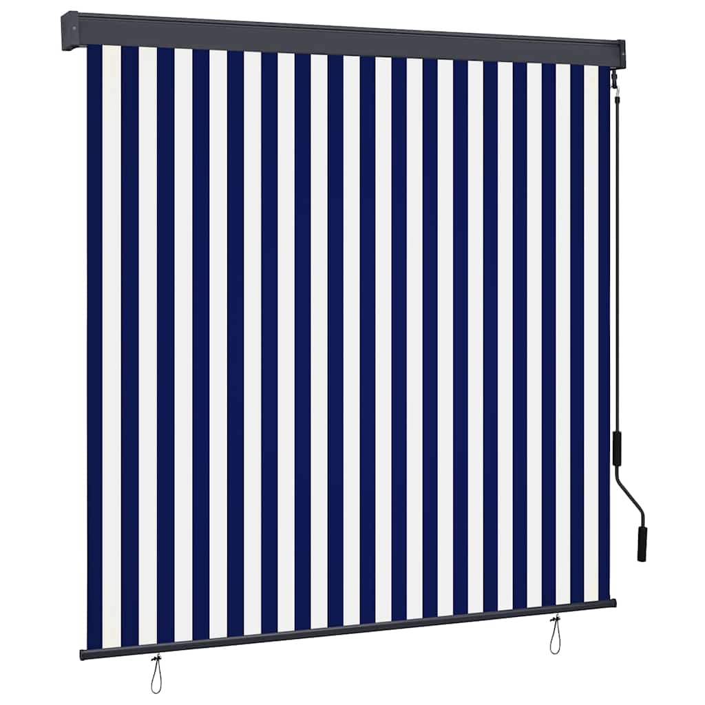 Vidaxl rolgordijn blauw en wit 180 x 250 cm stof en aluminium
