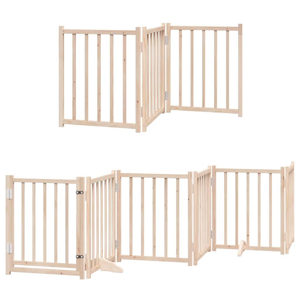 Vidaxl hondenhek inklapbaar met deur 15 panelen 750 cm populierenhout