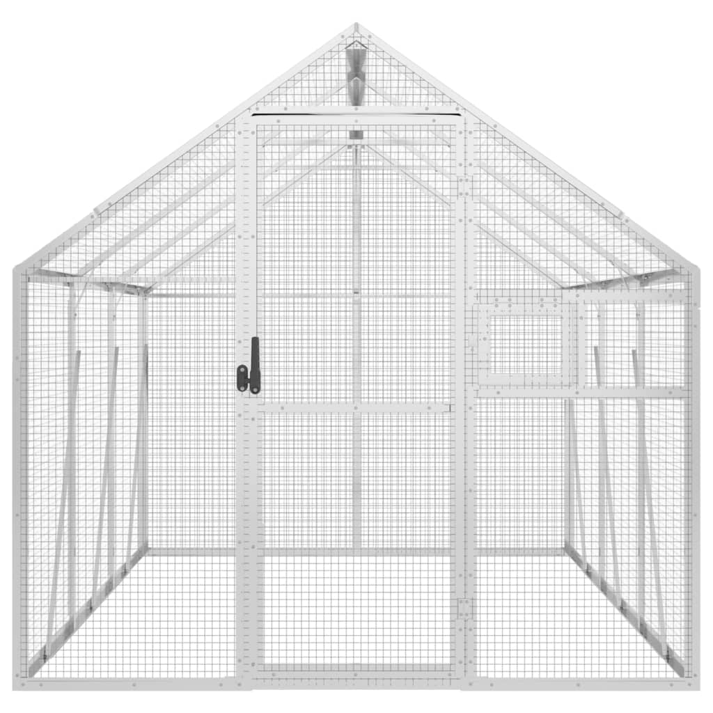 Vidaxl volière 1,79x3x1,85 m aluminium zilverkleurig