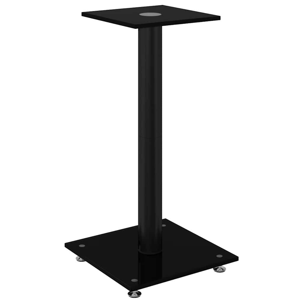 Vidaxl luidsprekerstandaards 2 st 1 pijler gehard glas zwart