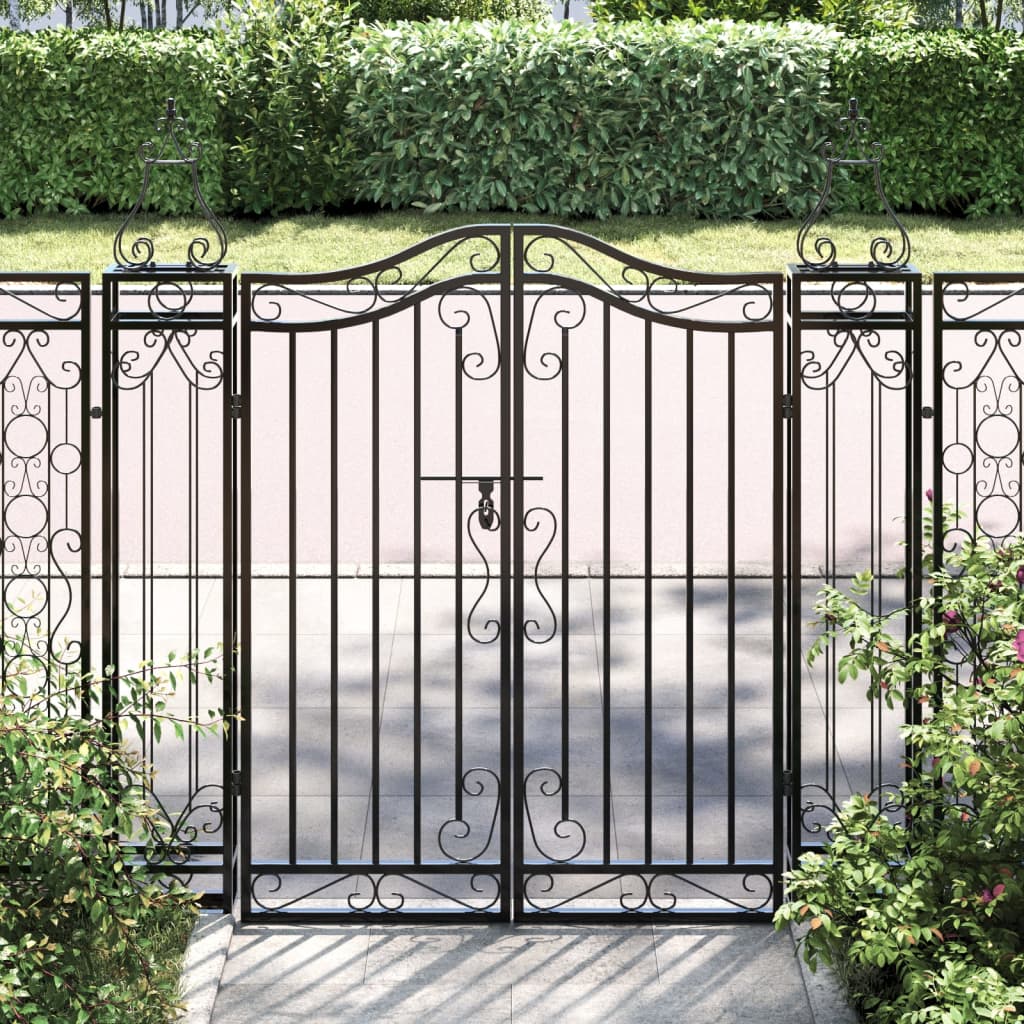 Vidaxl poort 121x8x120 cm smeedijzer zwart