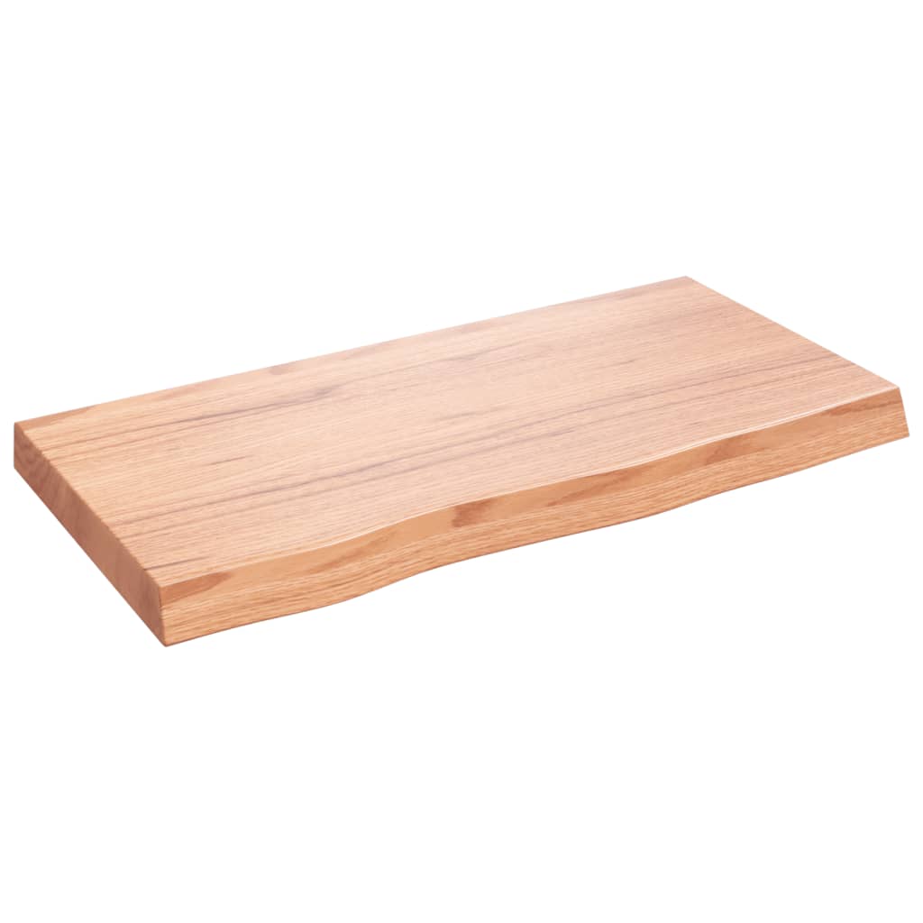 Vidaxl wastafelblad 80x40x(2-6) cm behandeld massief hout lichtbruin
