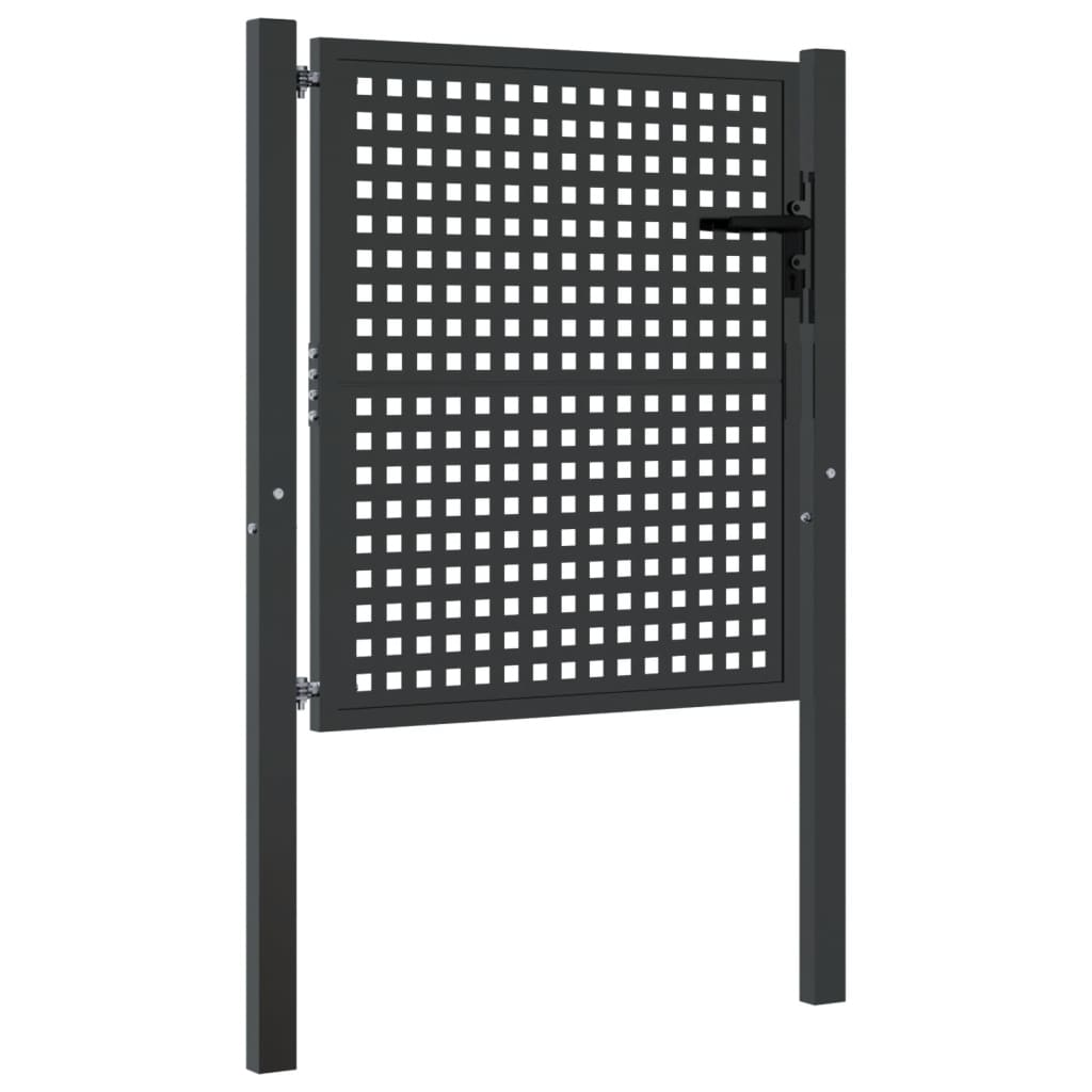 VidaXL Poort 105x150 cm staal antracietkleurig
