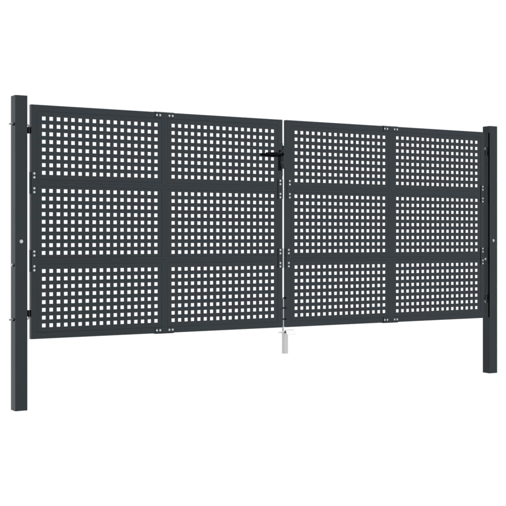 VidaXL Poort 400x175 cm staal antracietkleurig