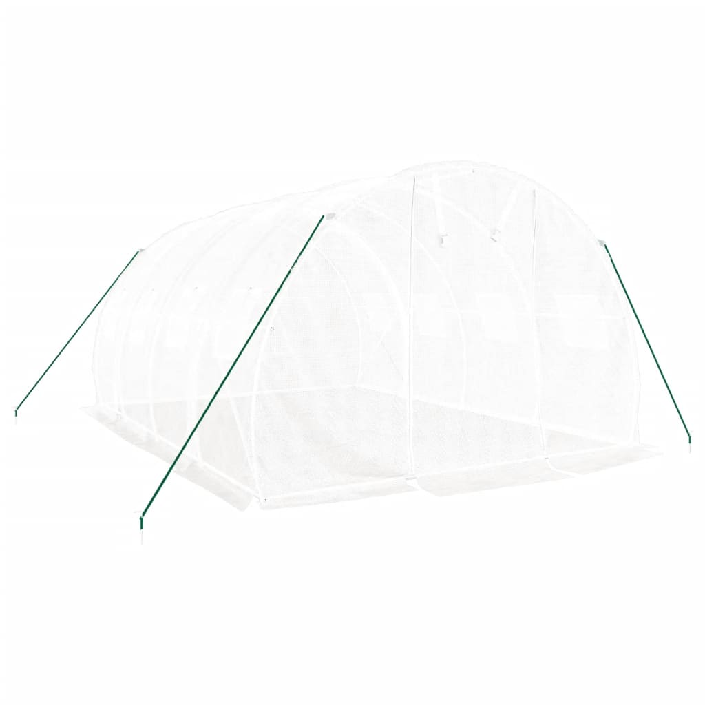 Vidaxl kas met stalen frame wit 12 m² 4x3x2 m