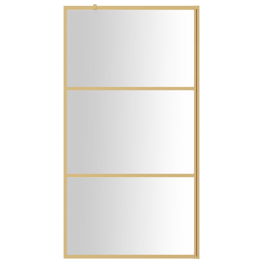 VidaXL Inloopdouchewand transparant 115x195 cm ESG-glas goudkleurig
