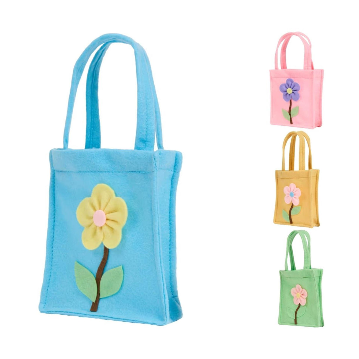 Hobby flora geschenktas vilt met bloem 4x14x15cm