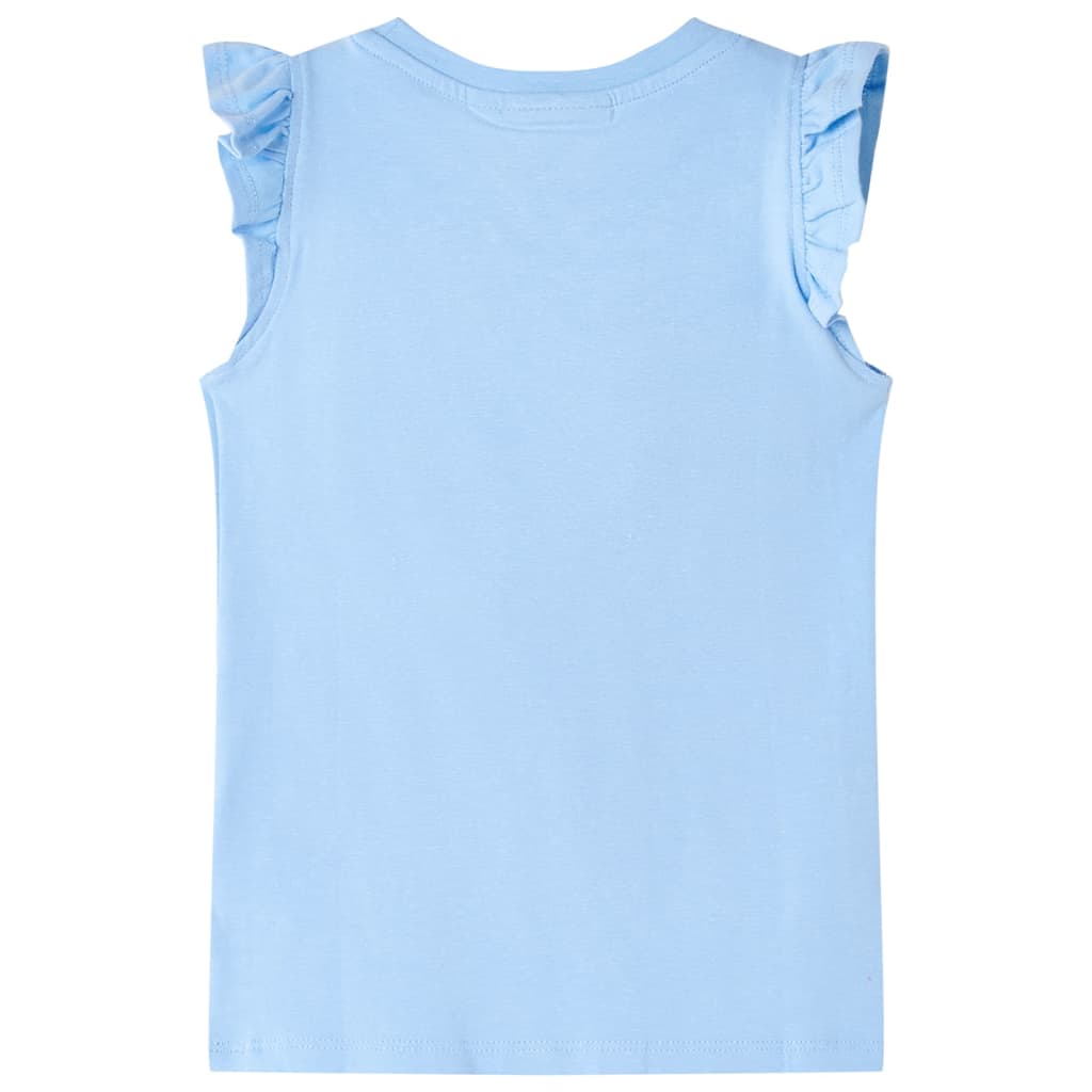 Vidaxl kindershirt met ruches aan de mouwen 140 lichtblauw