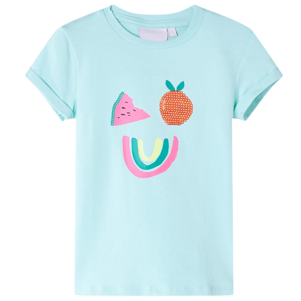 Vidaxl kindershirt 128 lichtzeeblauw