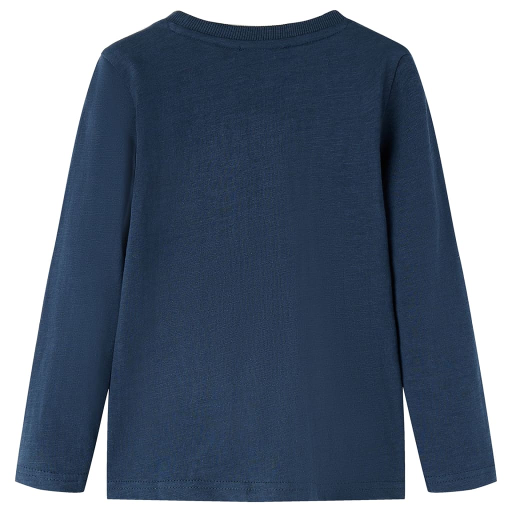 VidaXL Kindershirt met lange mouwen 140 gemêleerd marineblauw