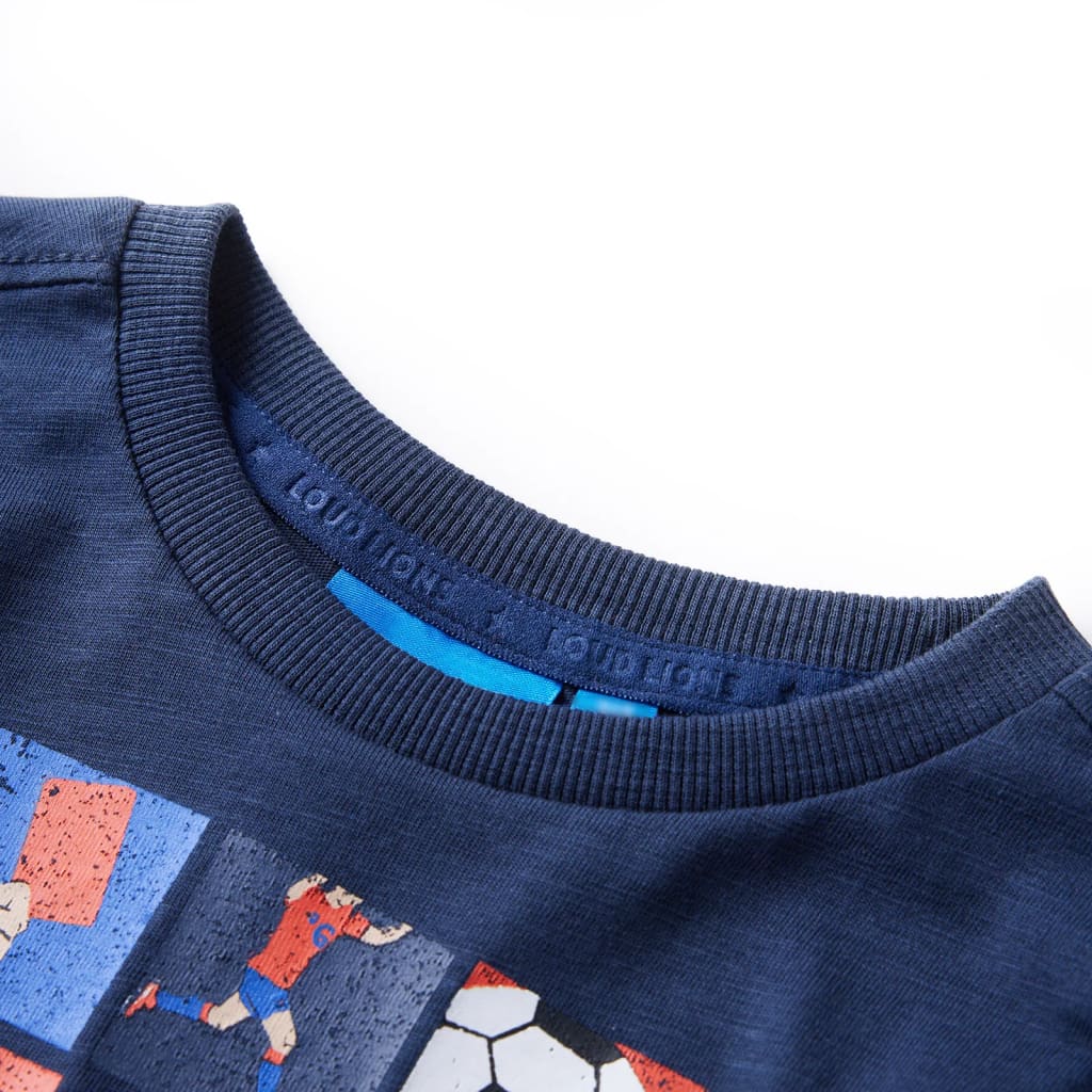 VidaXL Kindershirt met lange mouwen 140 gemêleerd marineblauw