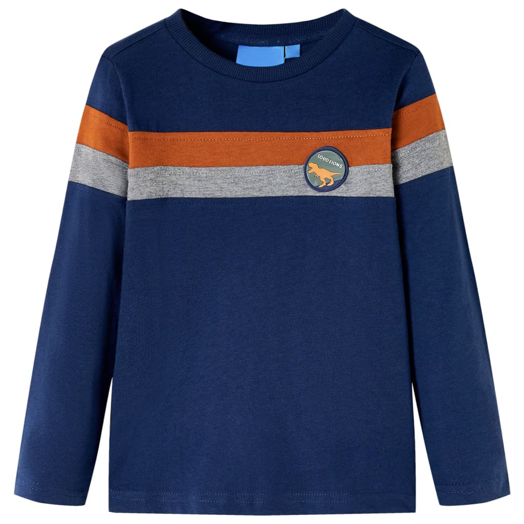 VidaXL Kindershirt met lange mouwen 140 marineblauw