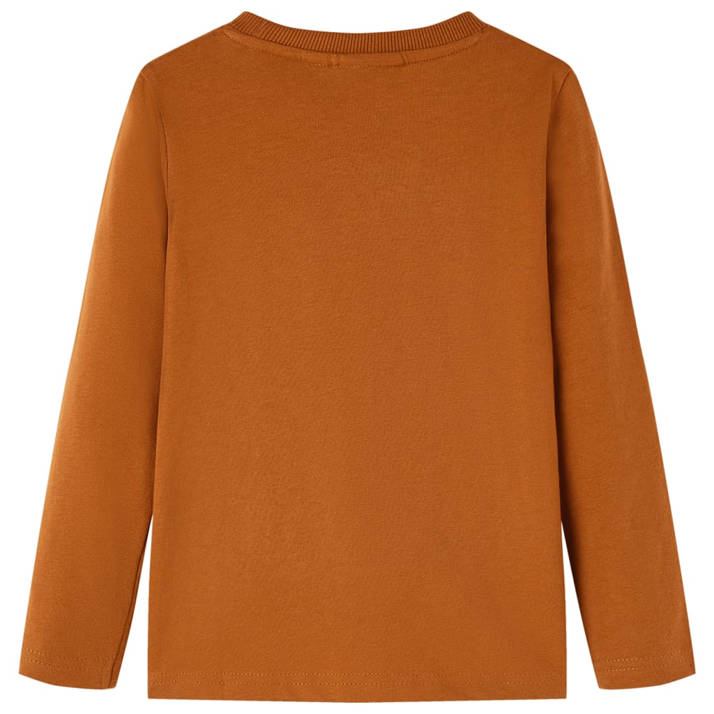 VidaXL Kindershirt met lange mouwen 92 cognackleurig